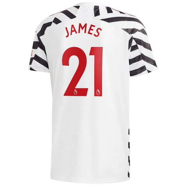 Camiseta Manchester United NO.21 James Tercera equipo 2020-2021 Blanco